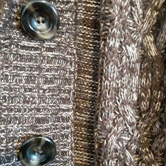 Marled brown Karent Scott cardigan sweater - Picture 2 of 5